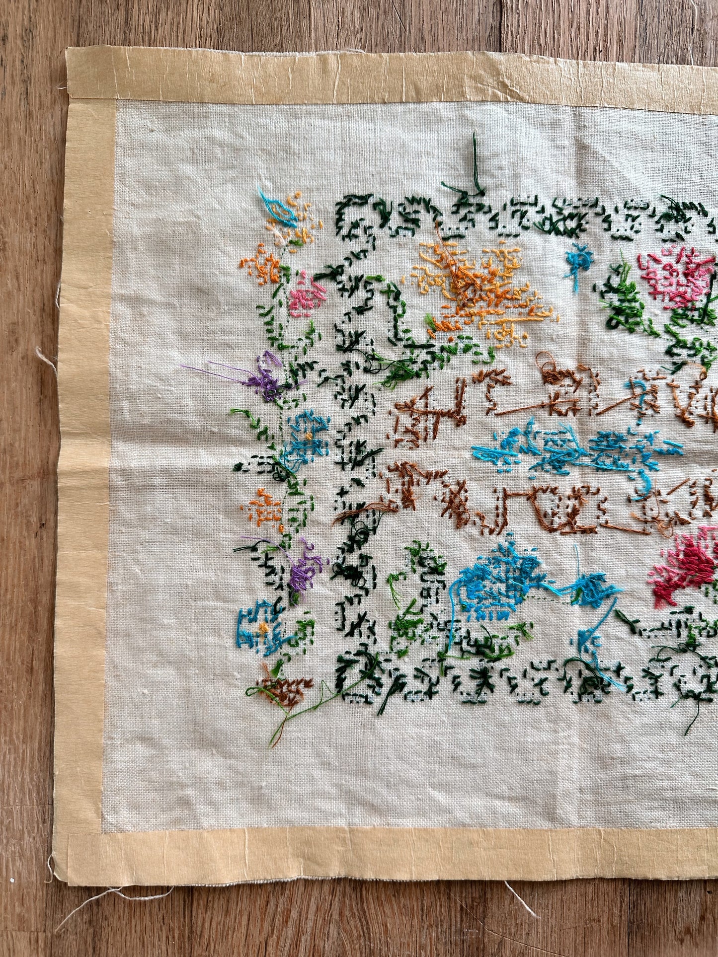 Vintage Cross Stitch on Linen