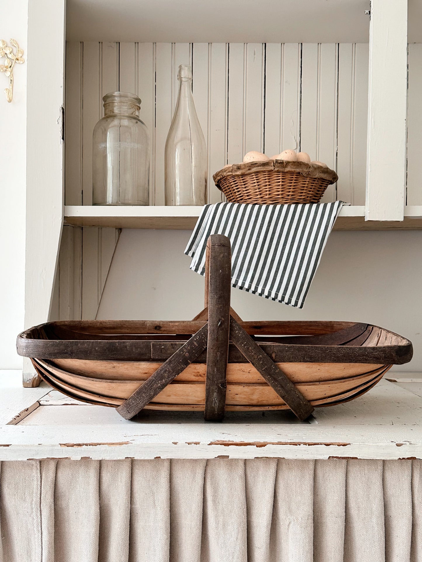 Vintage Sussex Wood Garden Trug