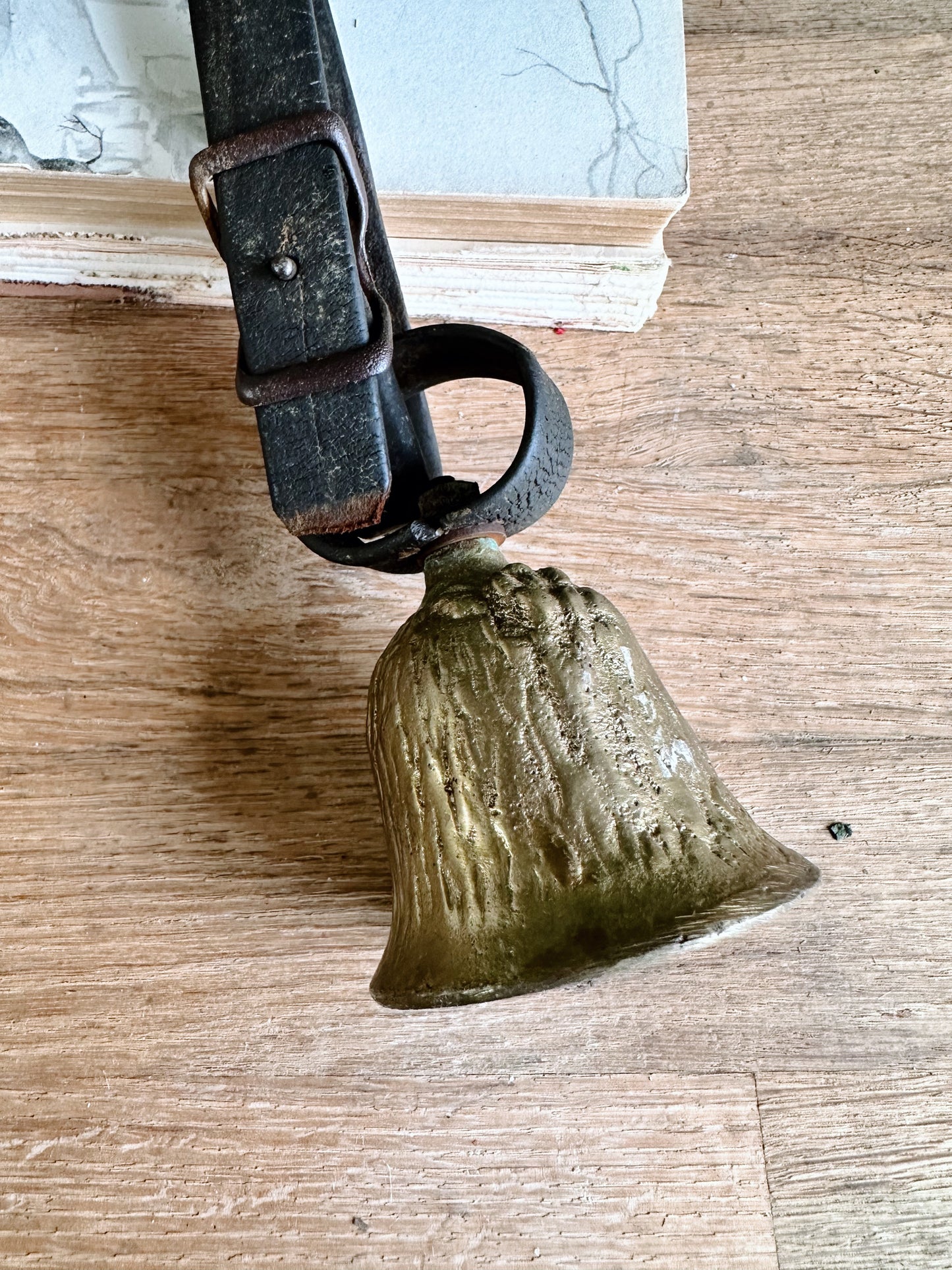 Beautiful Vintage Brass Bell on a Leather Strap