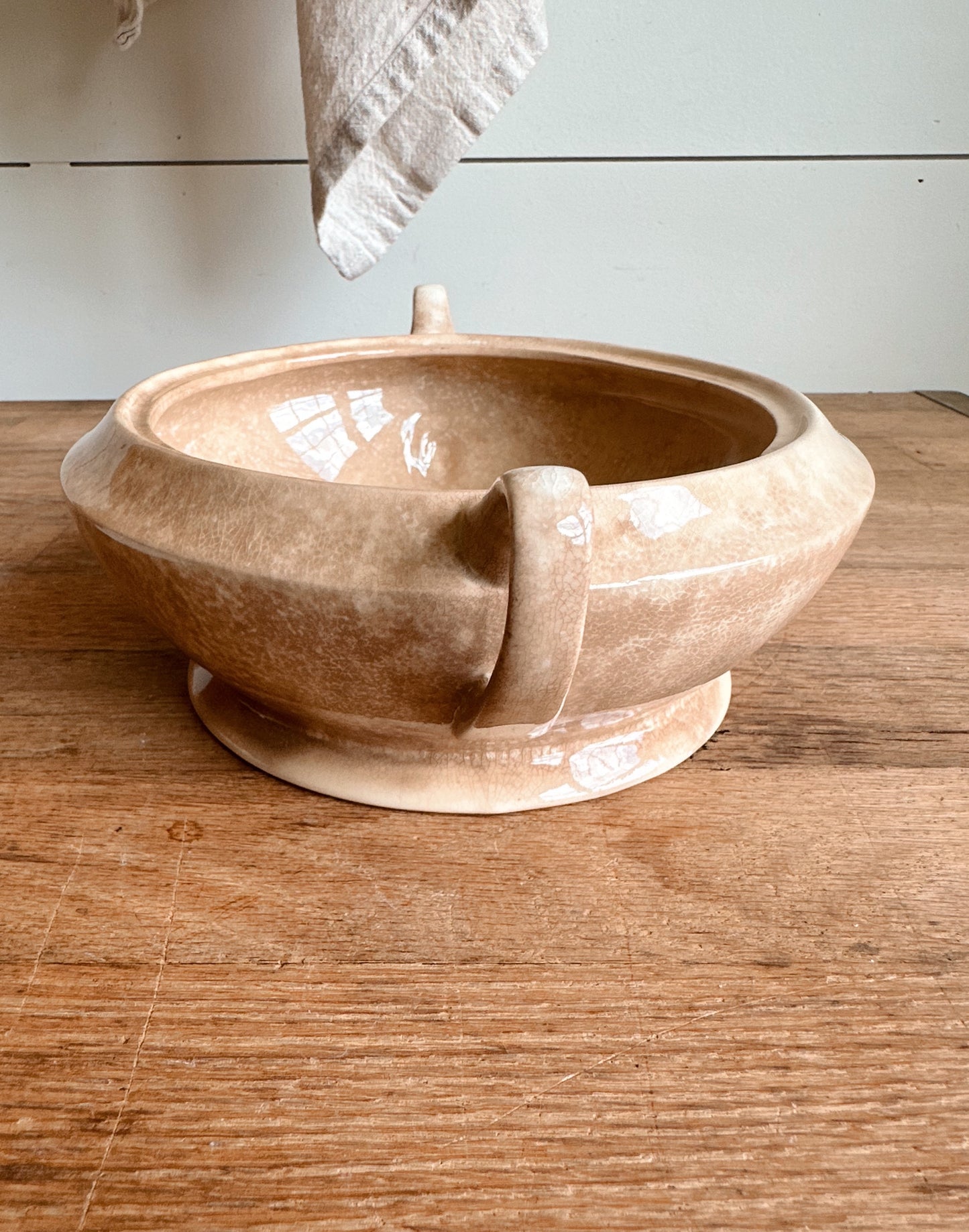 Beautifully Stained Vintage Ironstone Covered Dish