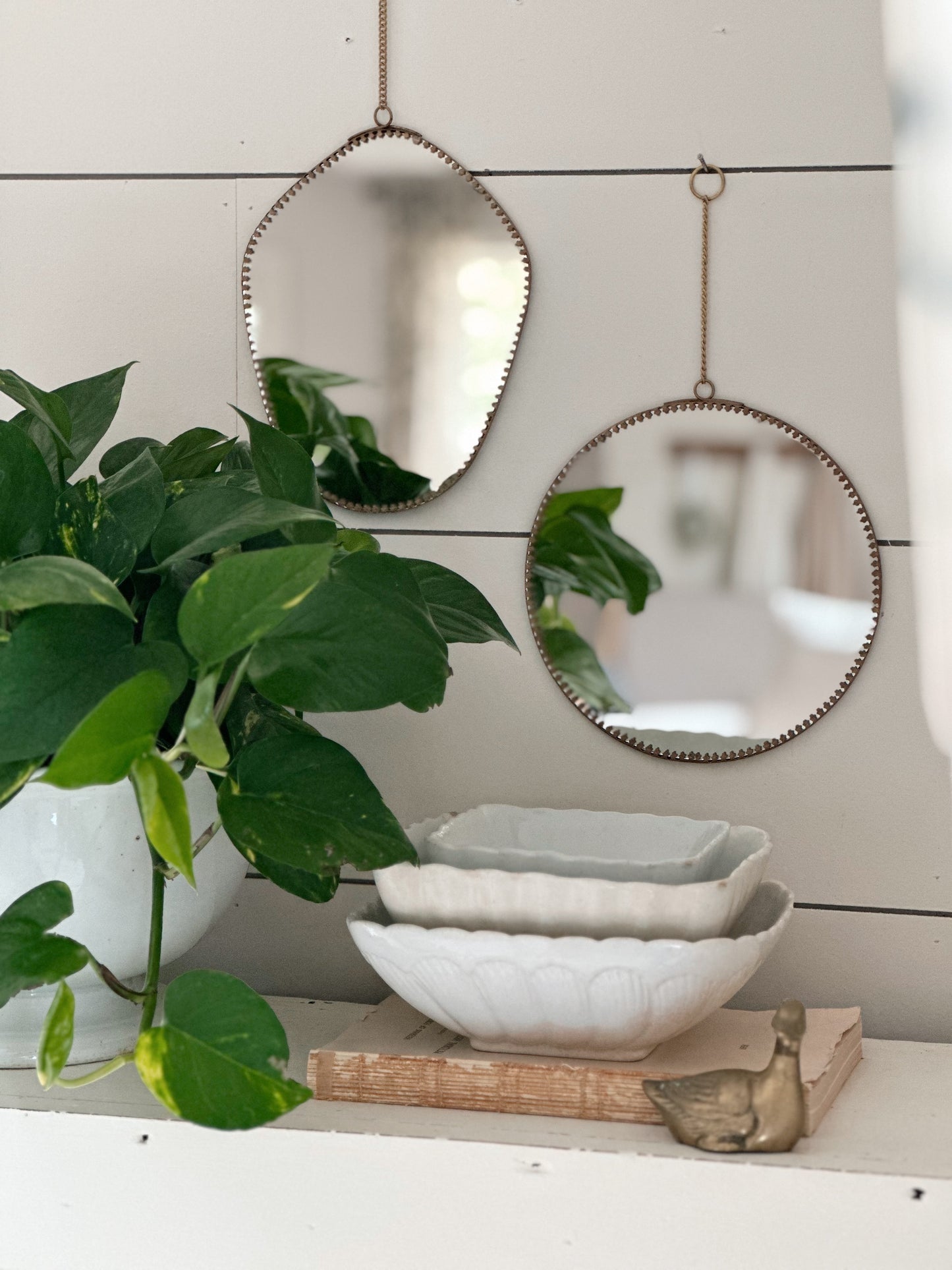 Dainty Edged Hanging Mirrors