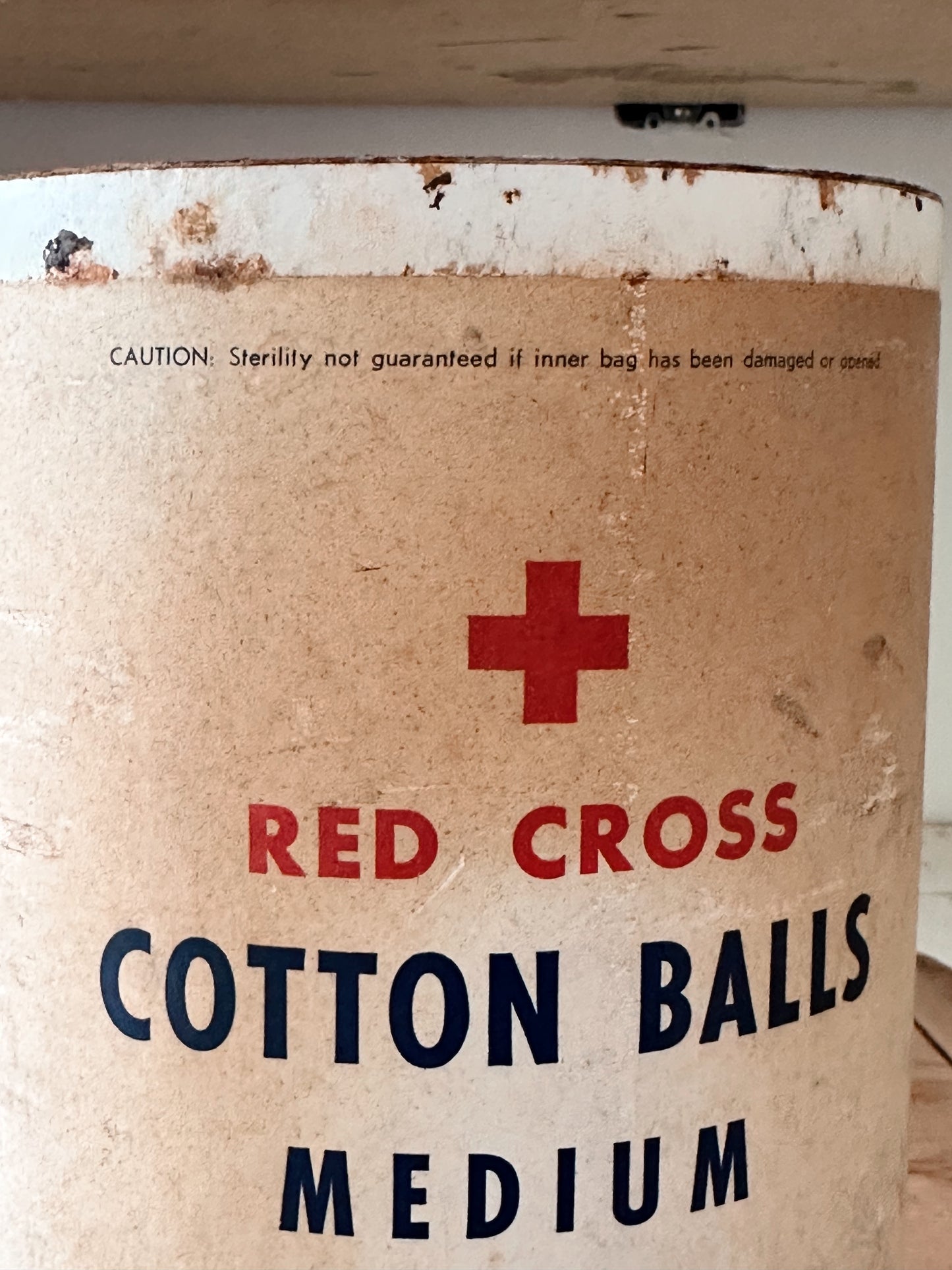 Vintage Johnson & Johnson Red Cross Cotton Balls Tin