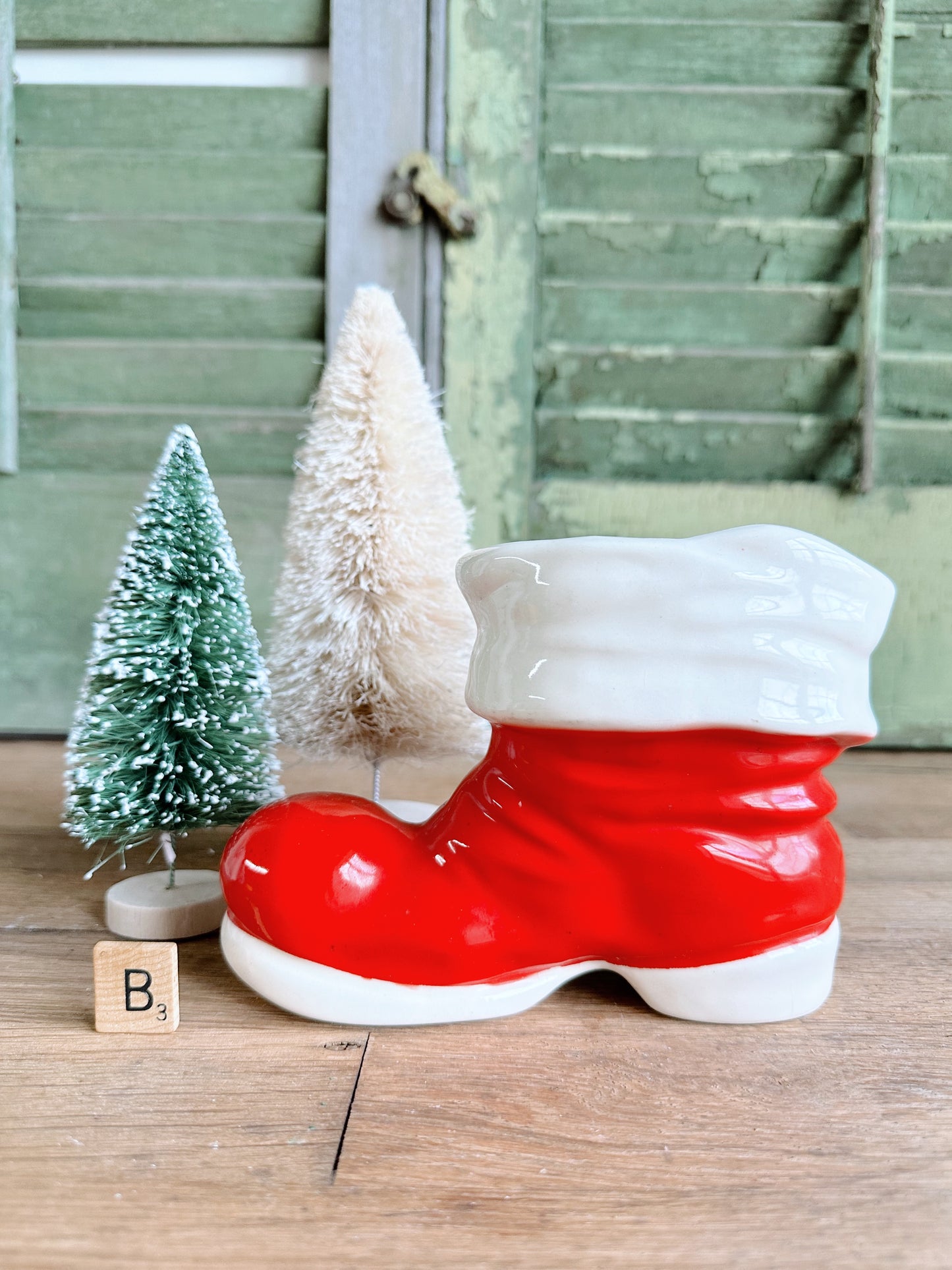 Vintage Santa Boot Planter