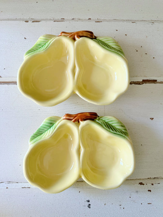 Pair of Vintage Pear Dishes