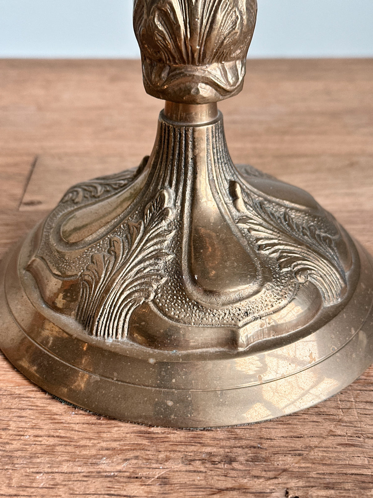 Pair of Large Vintage Brass Candlesticks