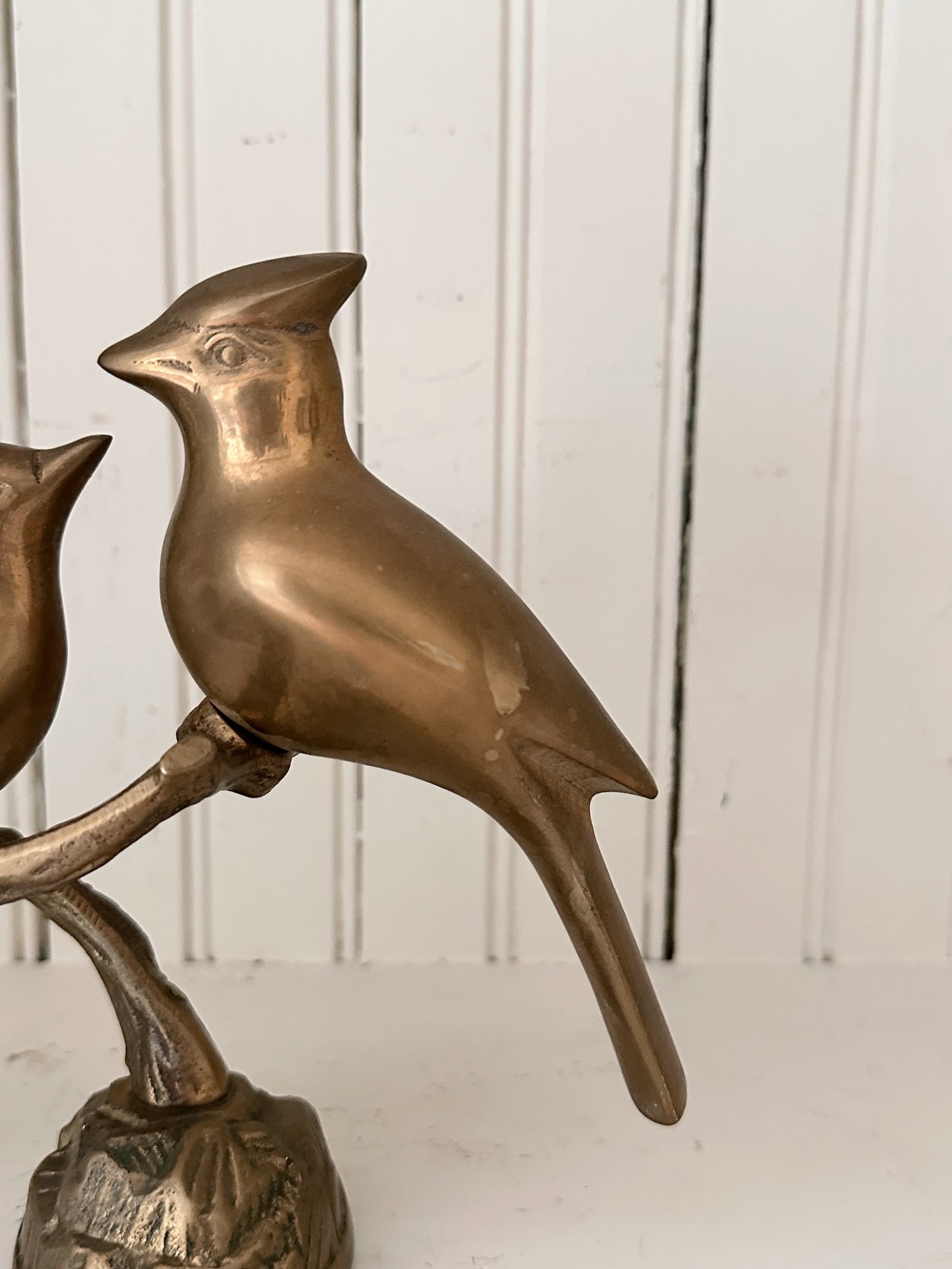 Vintage Brass Birds on a Branch