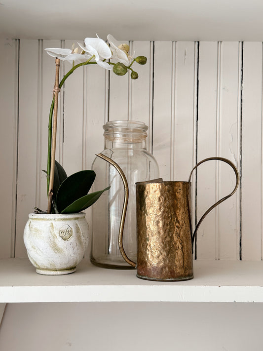 Vintage Hammered Brass Watering Can