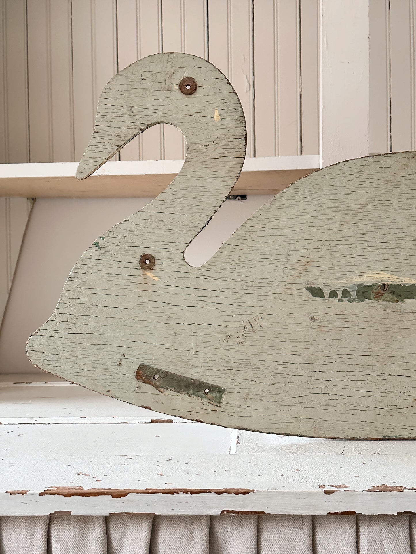 Vintage Wood Swan