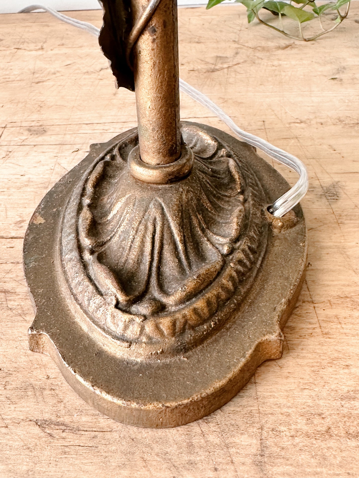 Vintage Iron Floral Lamp