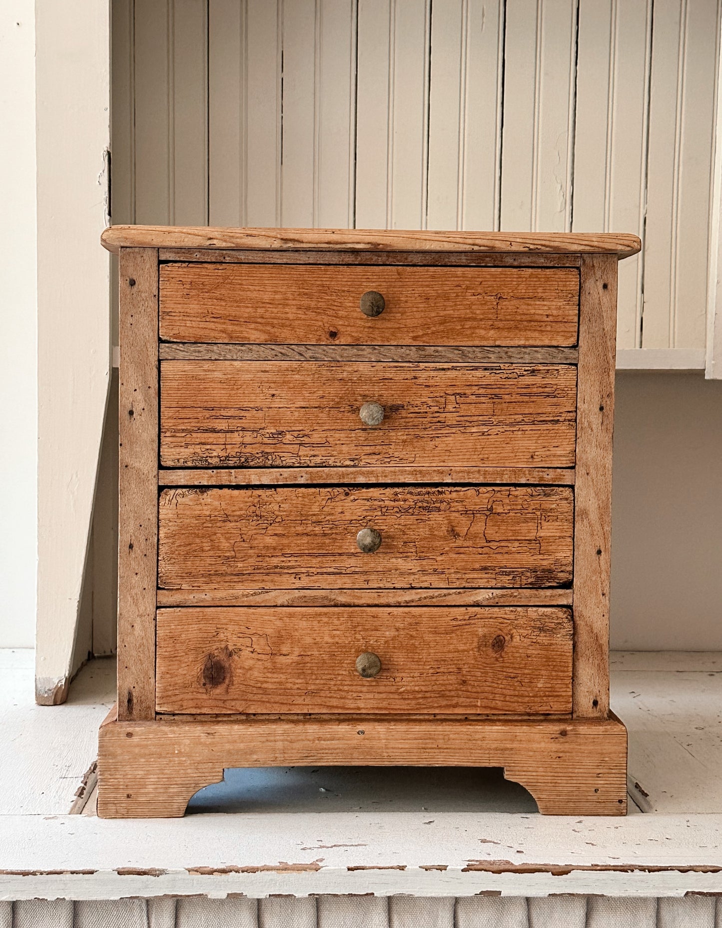 Vintage Pine Table Top Size Chest of Drawers