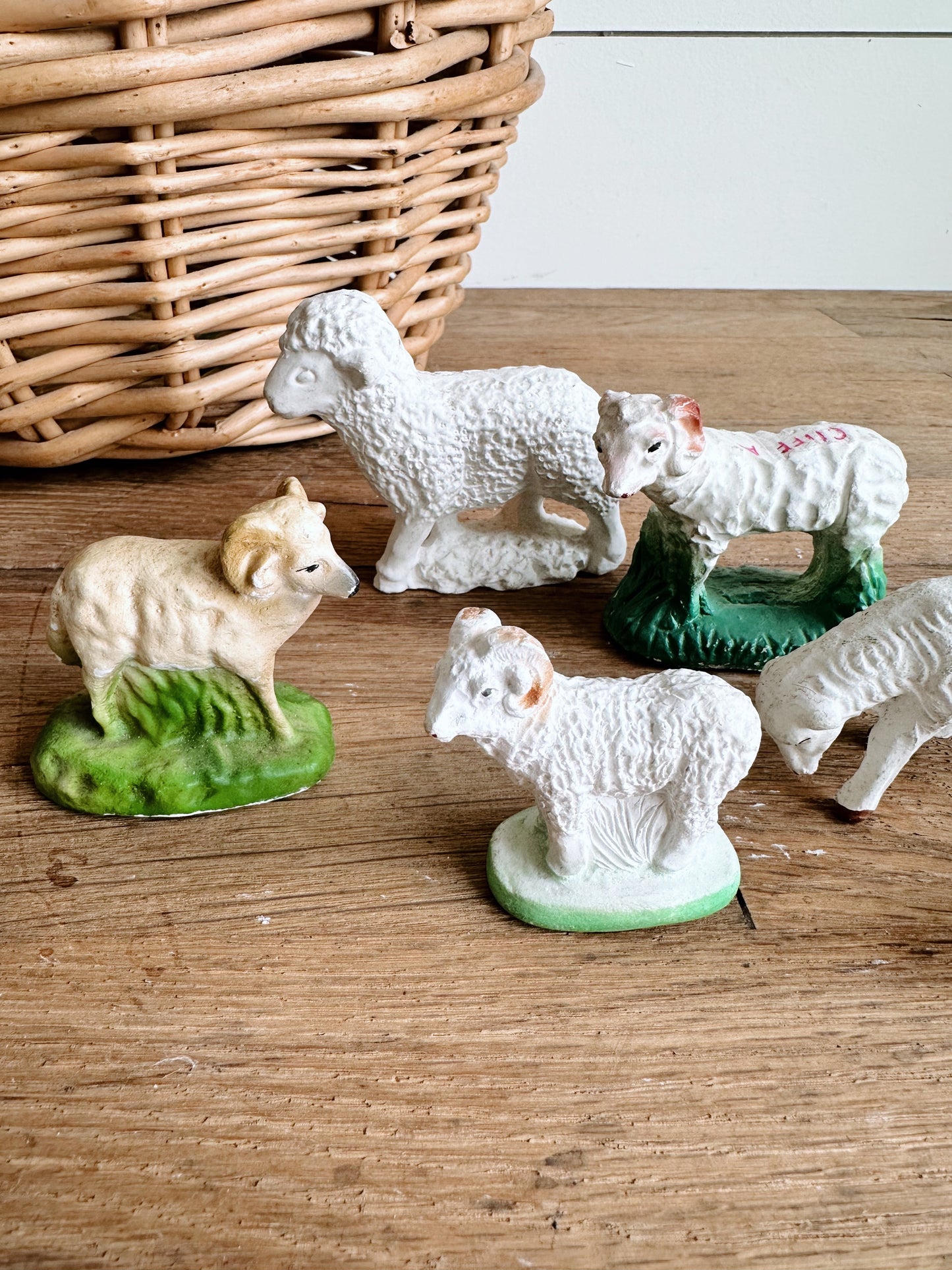 Collection of Six Vintage Sheep Figurines