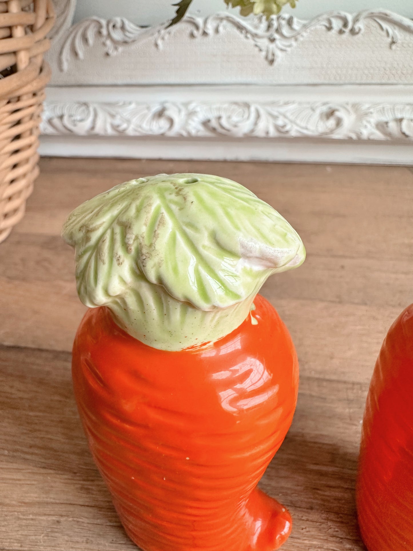 Vintage Carrot Salt & Pepper Shakers