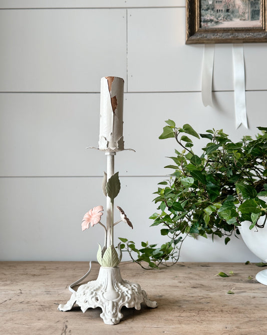 Vintage Floral Tole Lamp