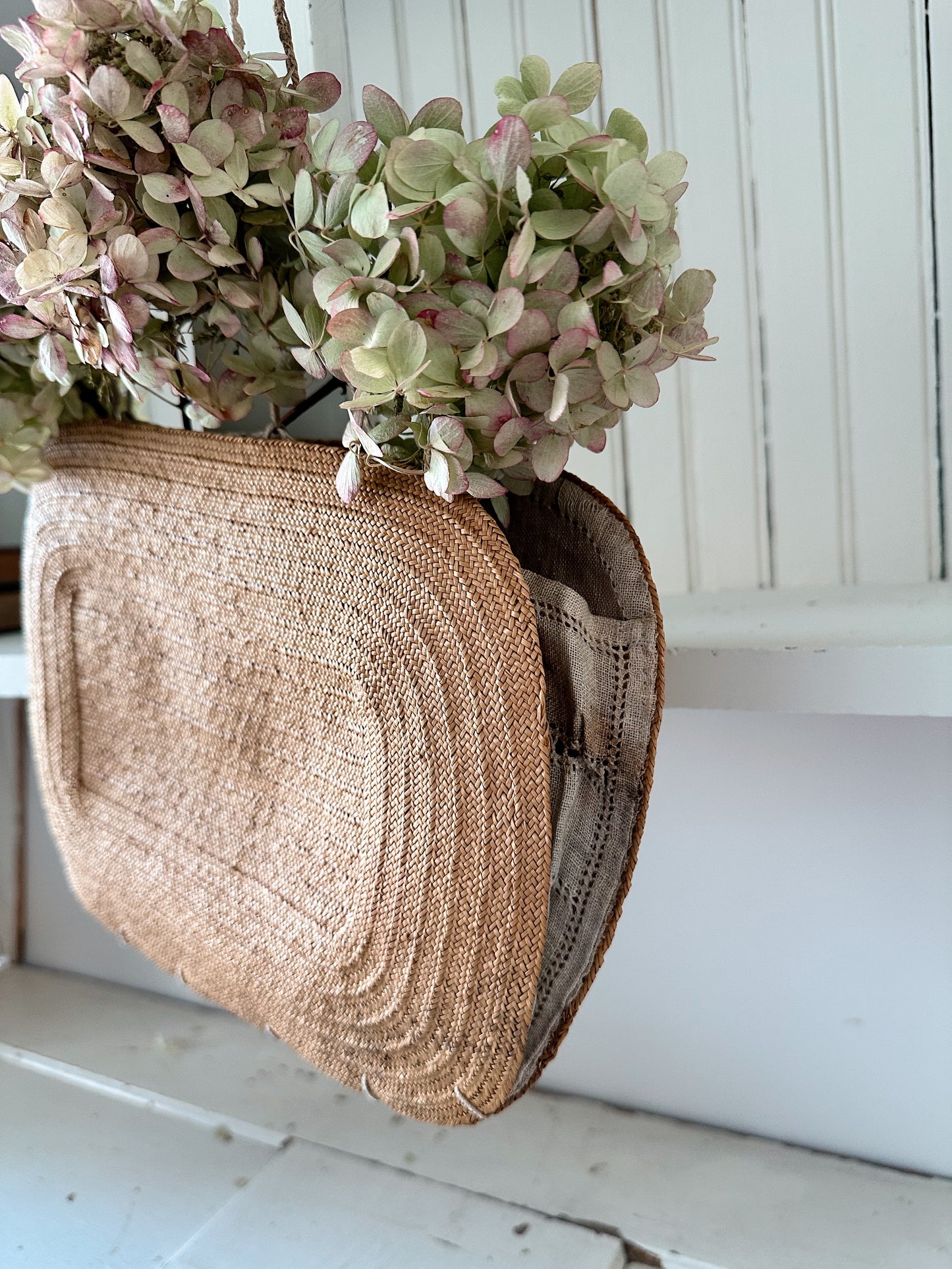 Vintage Purse & Dried Hydrangeas