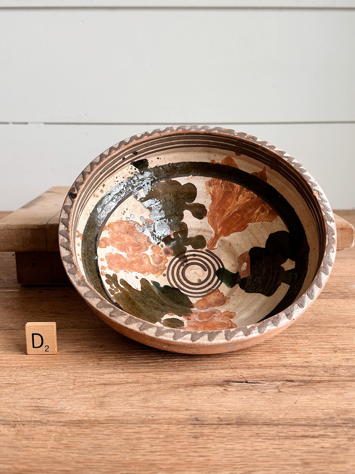 Vintage Hand Painted Clay Bowls