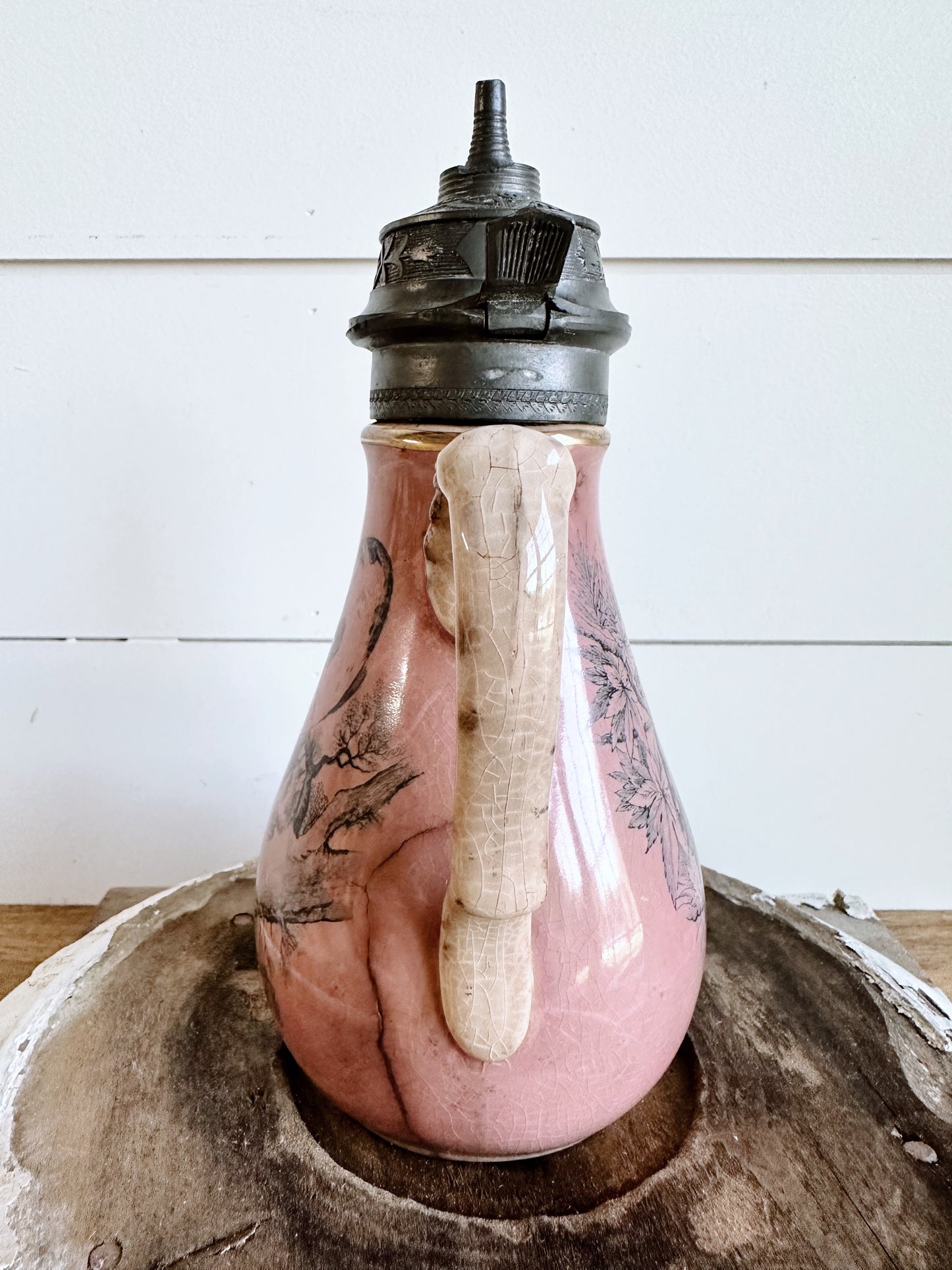 Beautiful Antique Pink S.P. Co. Ironstone Syrup Pitcher