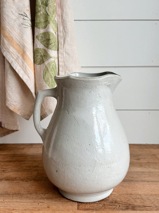 Rustic Vintage Stoneware Pitcher