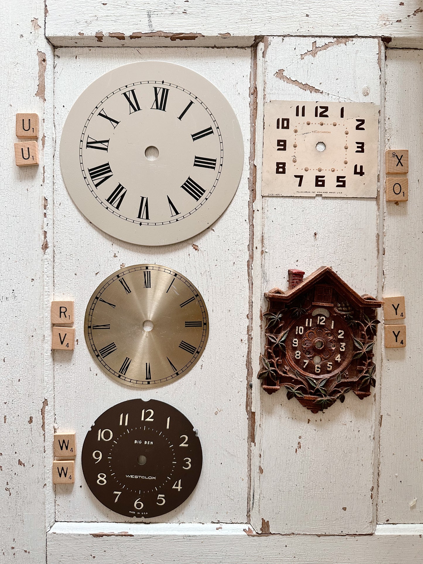 Vintage Metal Clock Faces, Small