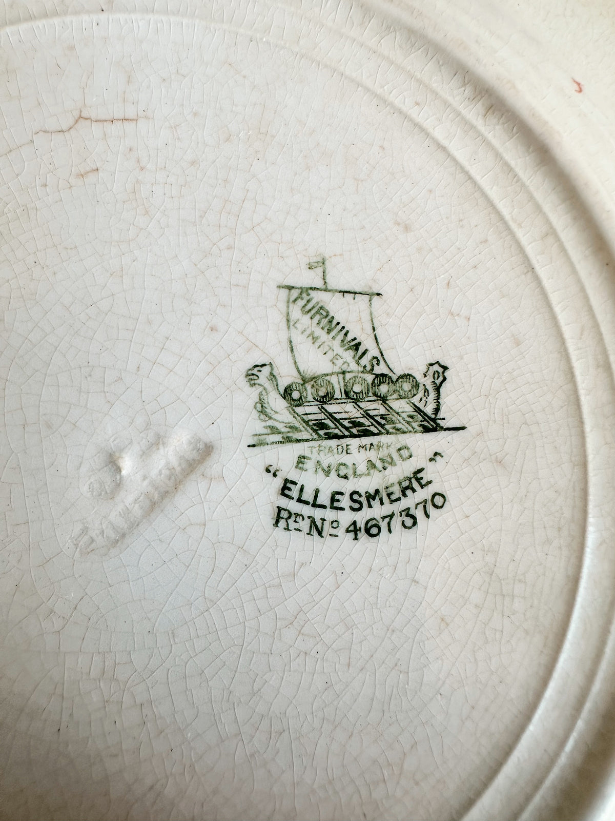 Pair of 1905 Antique Furnivals Ellesmere Shallow Soup Bowls