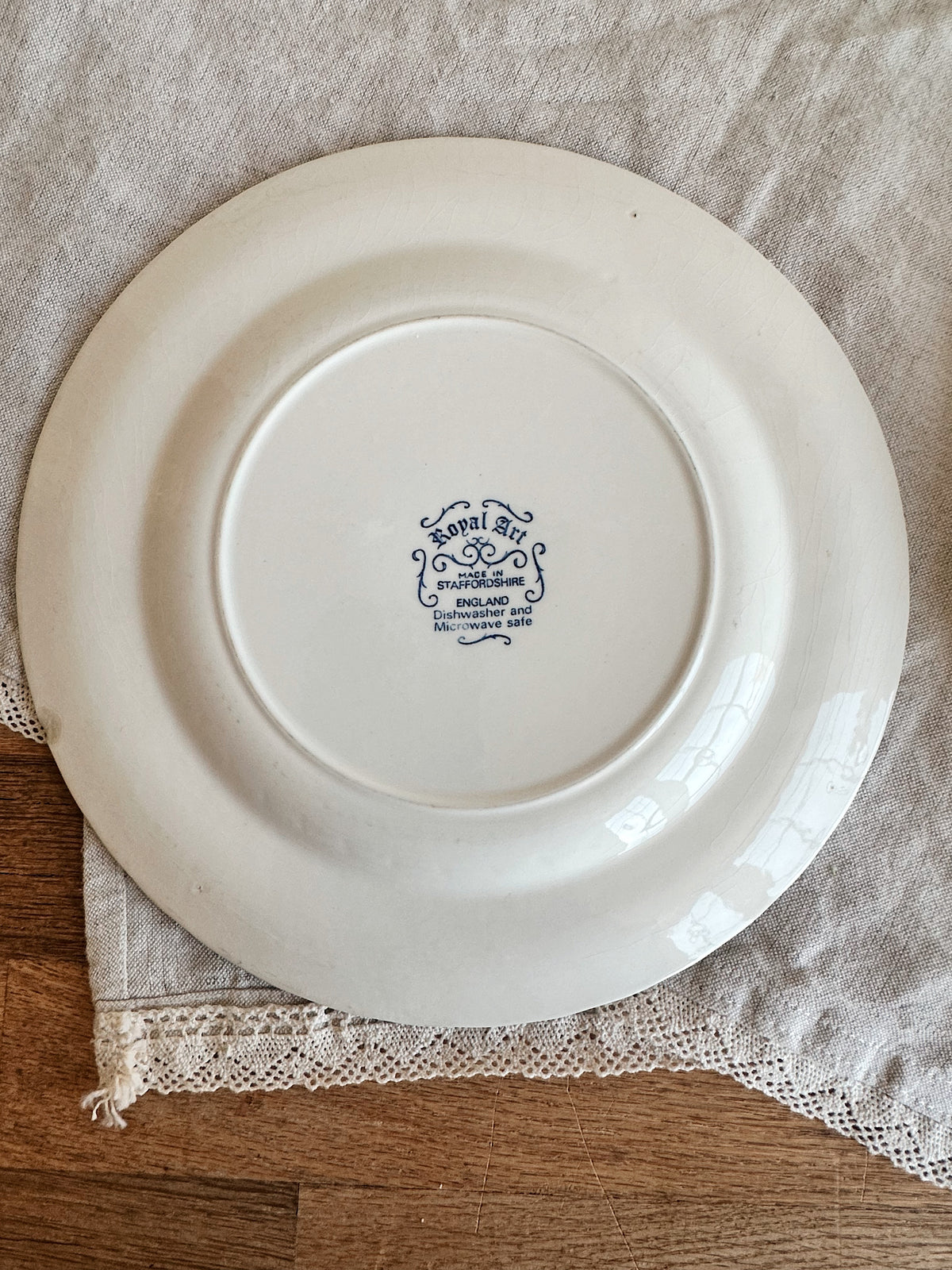 Pair of Vintage Royal Staffordshire Blue & White Transferware Dinner Plates