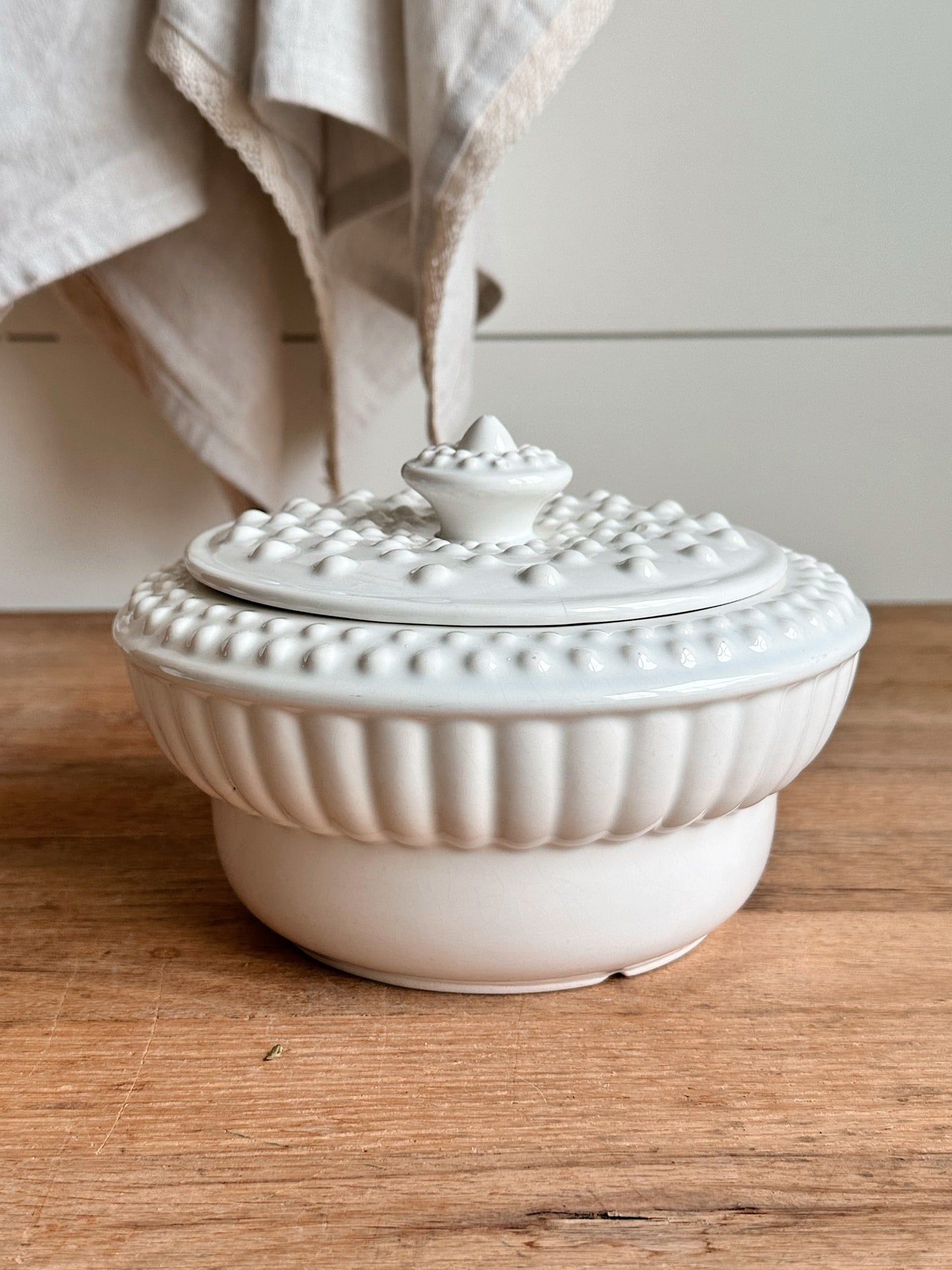 Vintage Hobnail Lidded Canister
