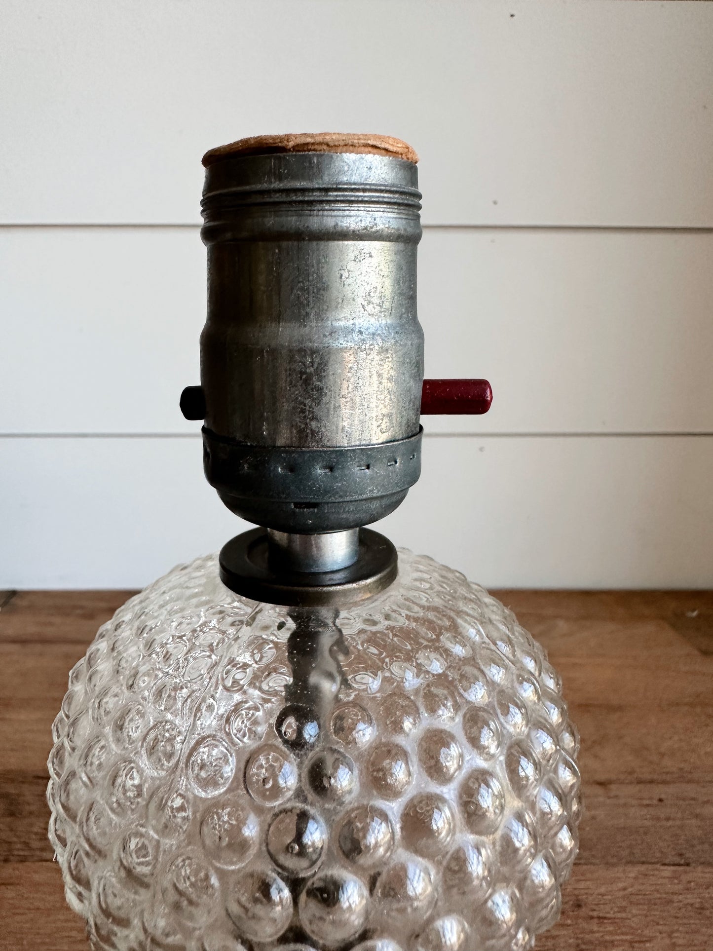 Vintage Hobnail & Marble Lamp