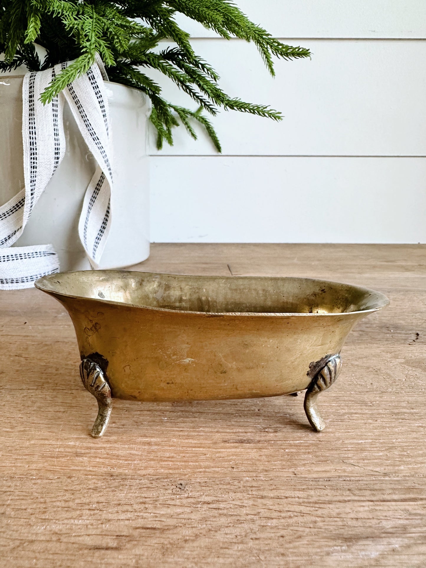 You Choose the Scent - Brass Bathtub Vintage Vessel Candle