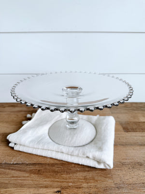 Vintage Candlewick Clear Glass Cake Stand by Imperial Glass Co