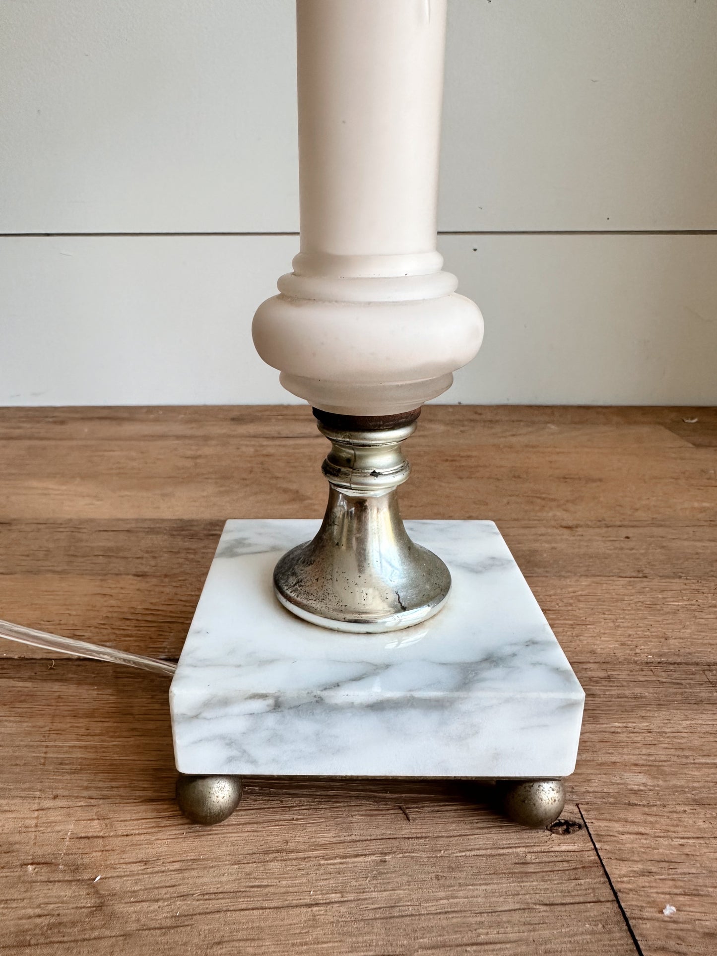 Vintage Glass & Marble Lamp