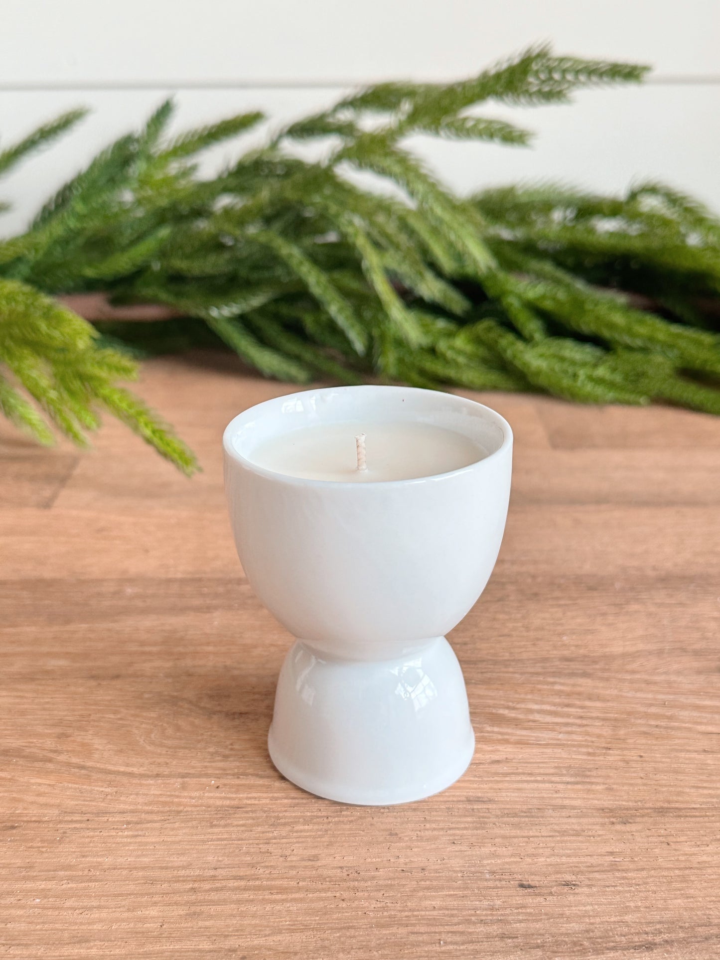 Hand Poured Gingerbread Cookie Candle in a Vintage Egg Cup