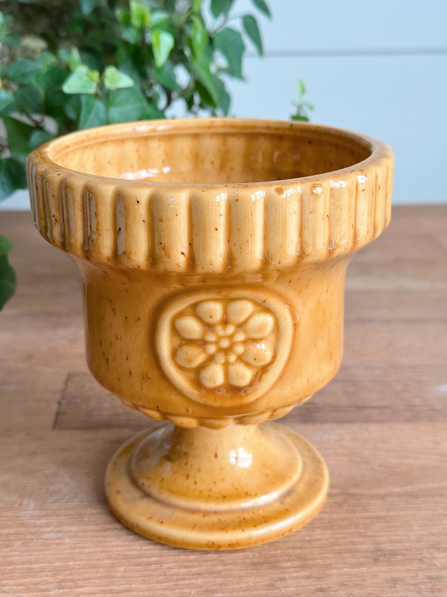 Vintage Mustard Yellow Haeger Planter