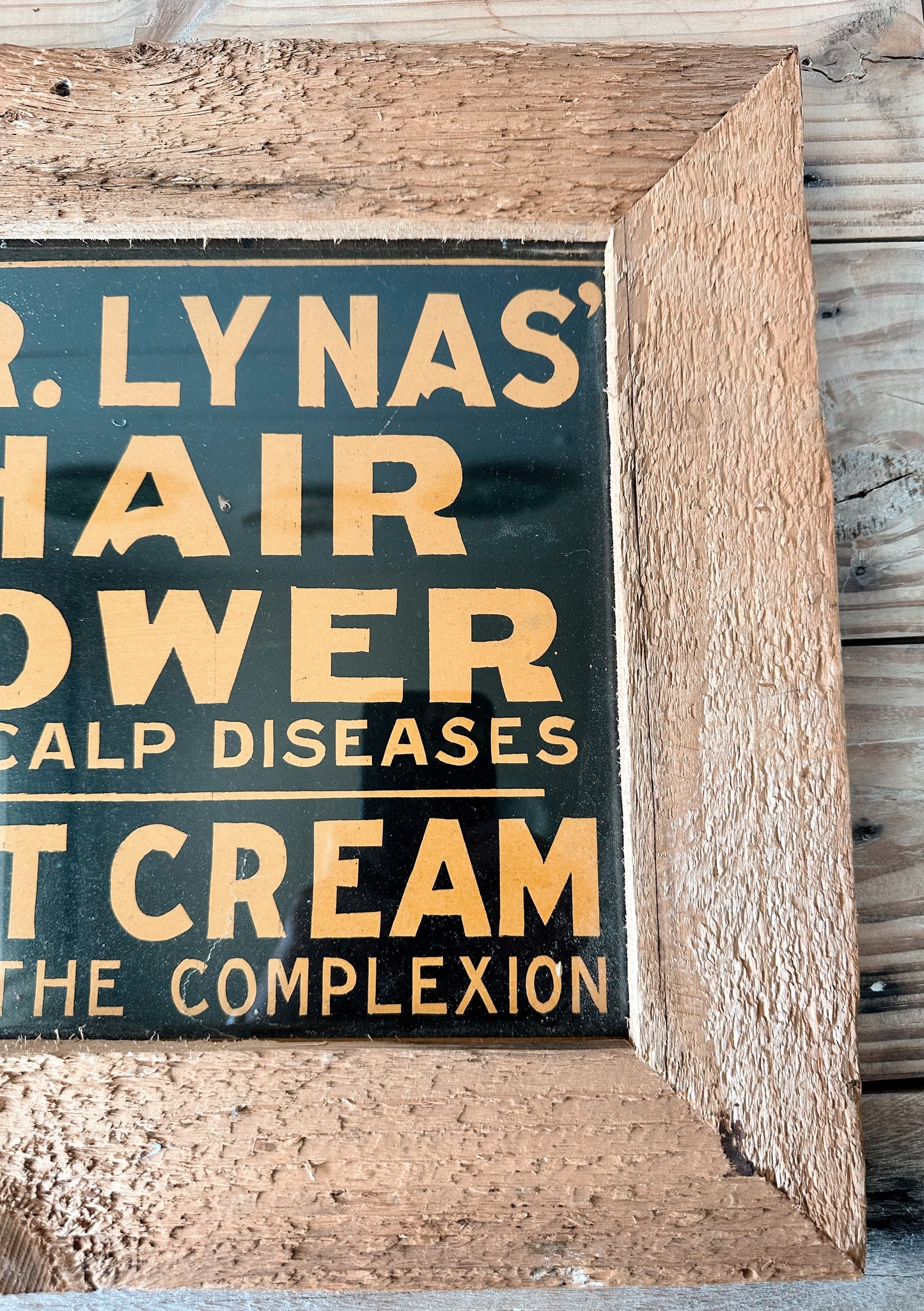 Antique Dr. Lynas Hair Grower Advertising Sign