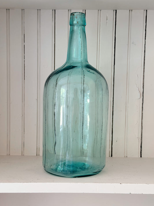 Beautiful Vintage Aqua Glass Bottle