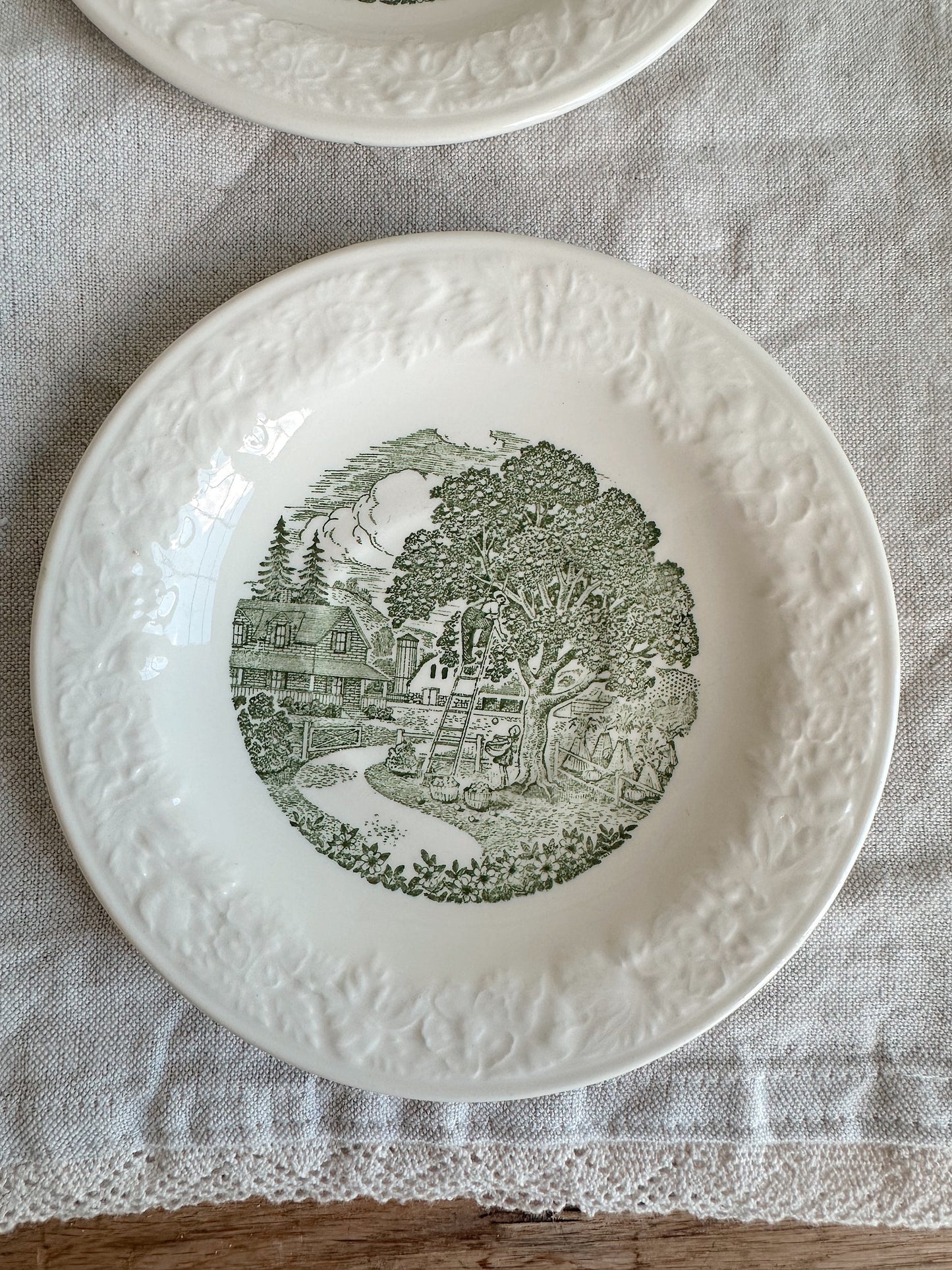 Pair of Pastoral Dessert Plates