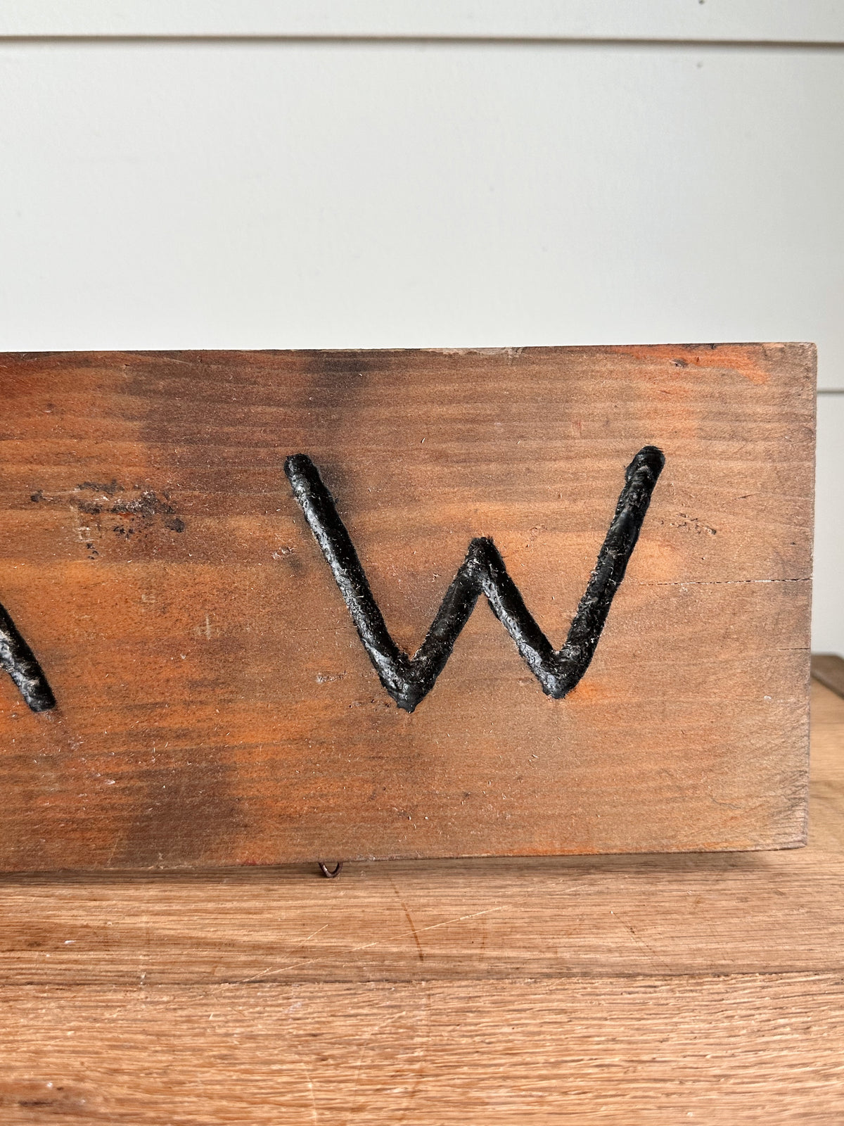 Vintage Two Sided Straw Sign