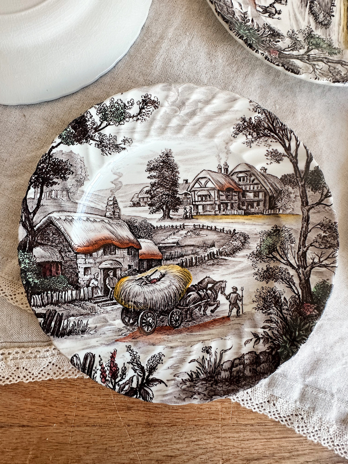 Collection of Four Ridgway Staffordshire Transferware Dessert Plates