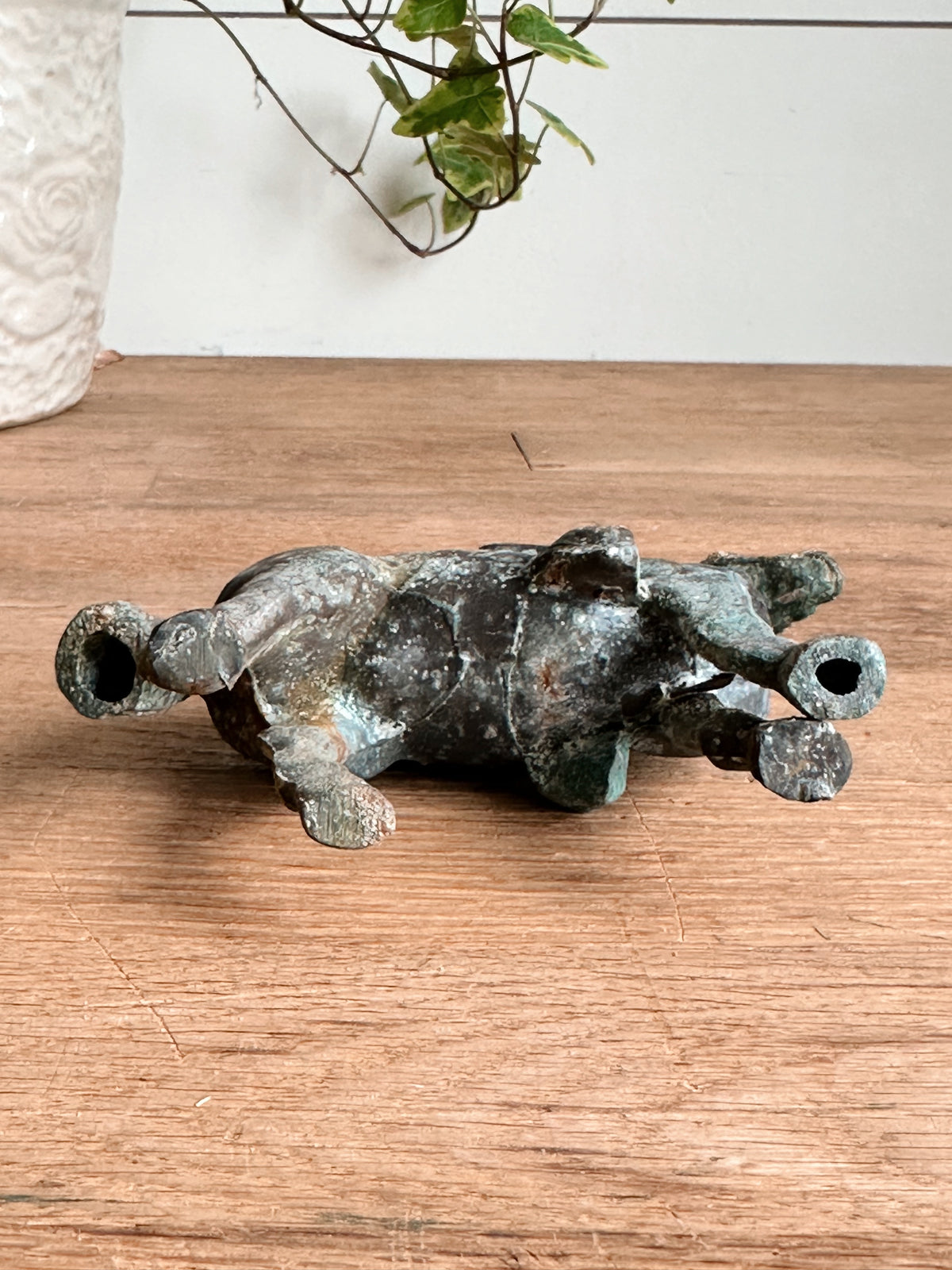 Vintage Brass Horse with Heavy Patina