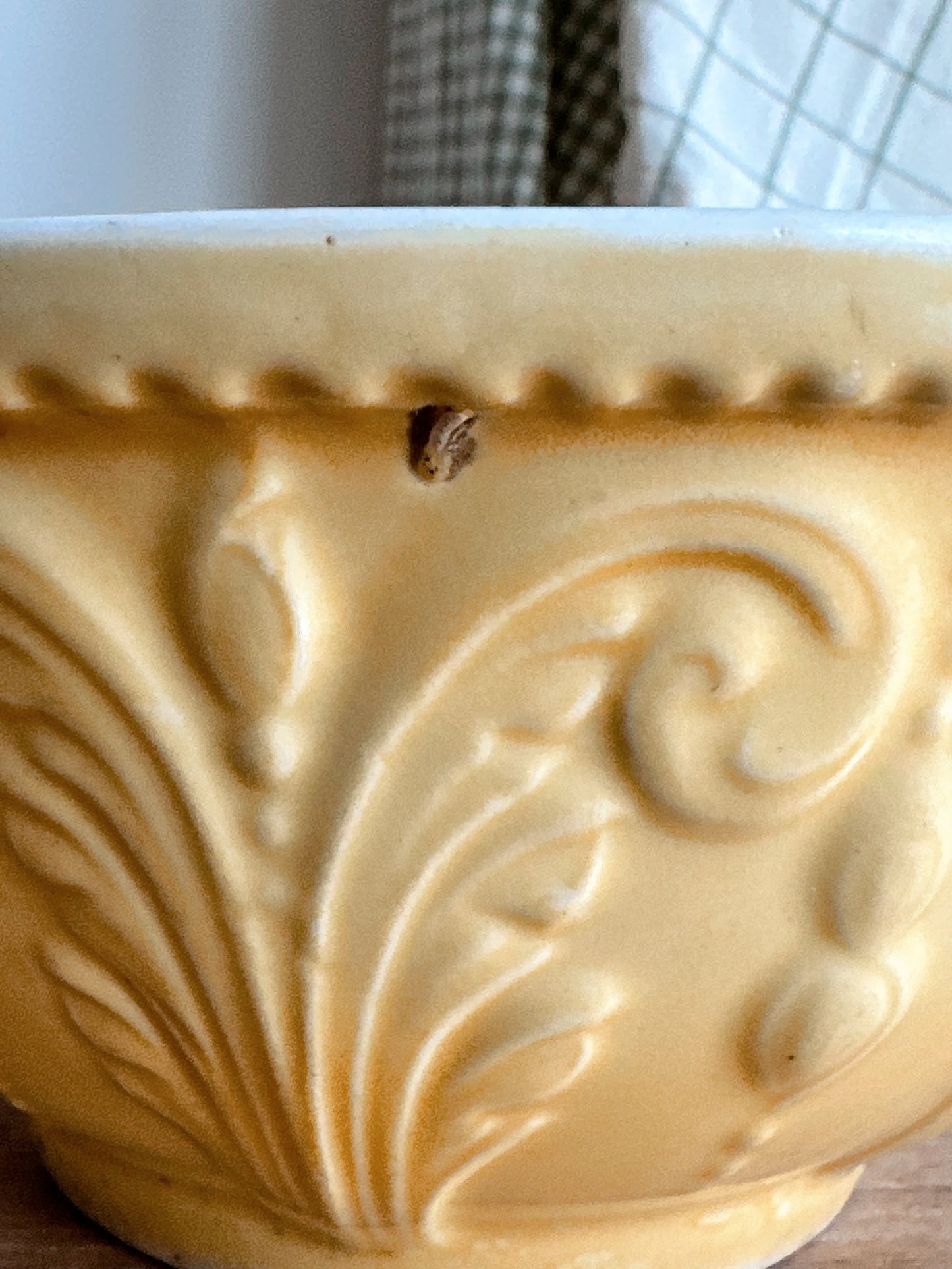 Vintage Yellow Stoneware Bowl