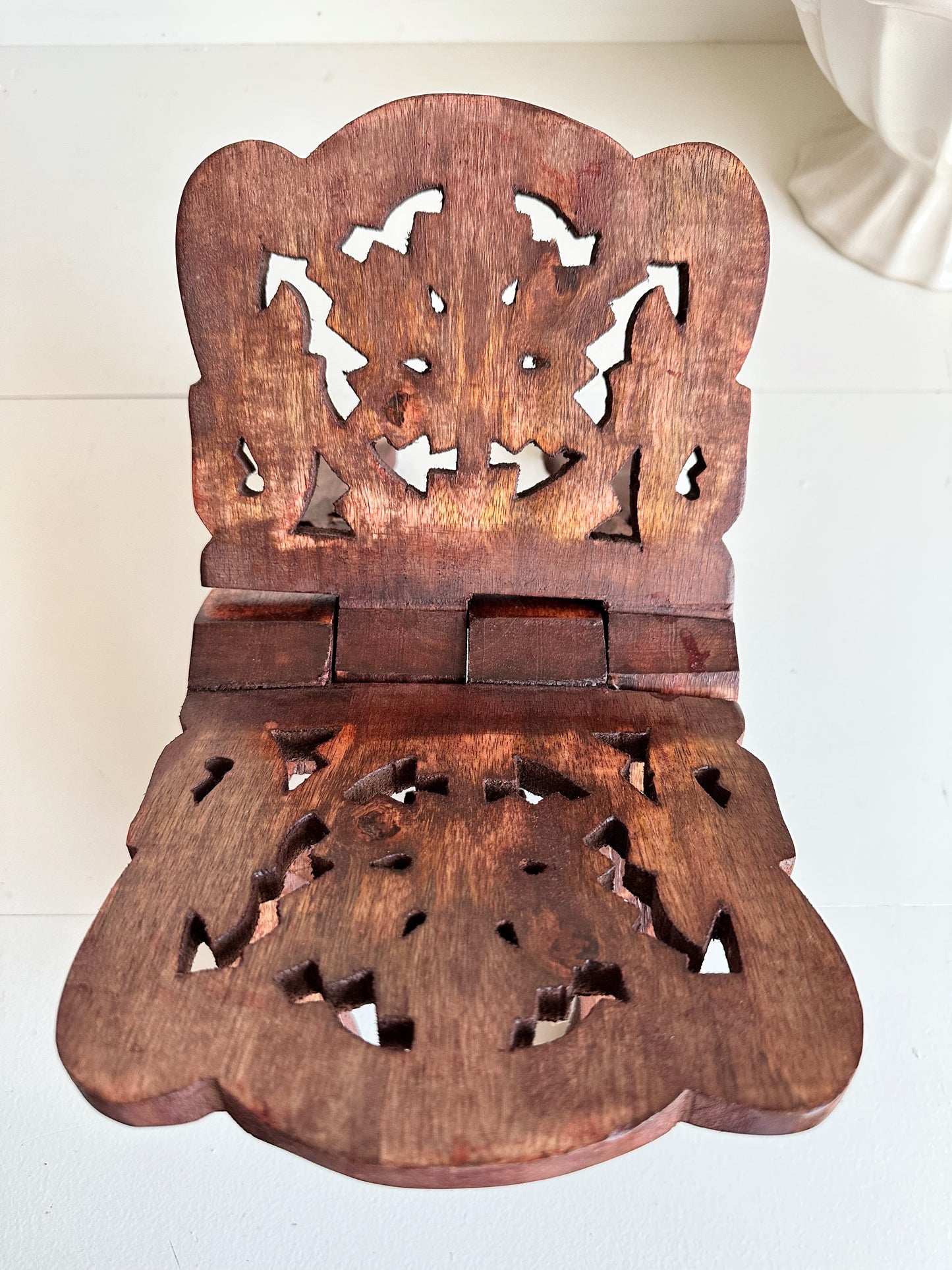 Hand Carved Wood Book Stand