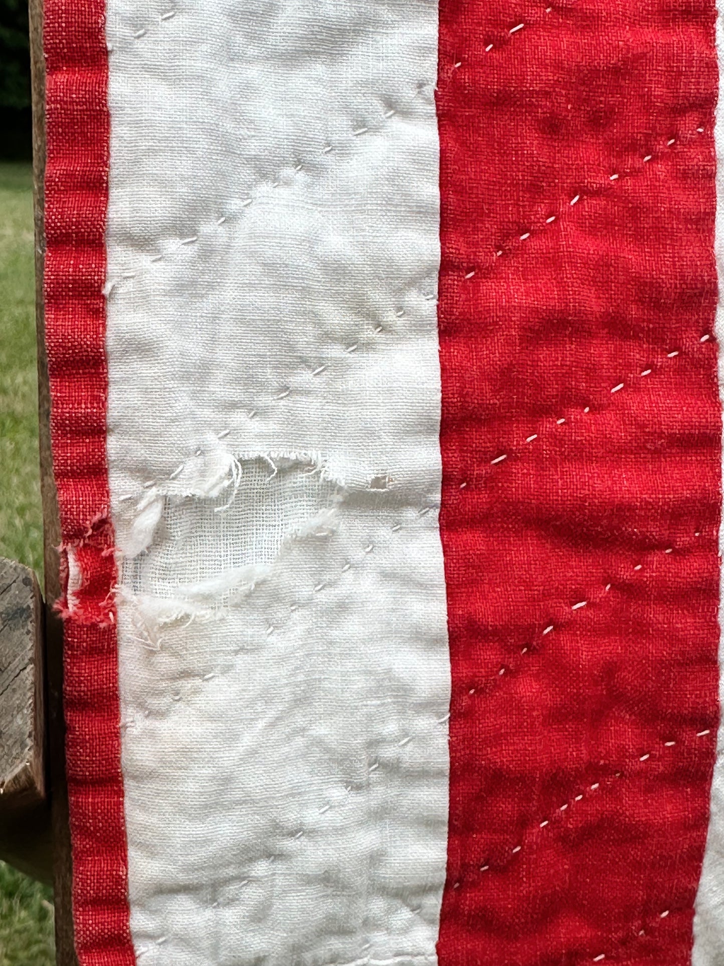 Vintage Red & White Ohio Star Lap Quilt