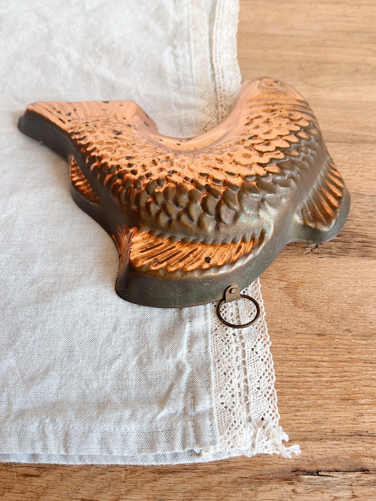 Vintage Copper Fish Jelly Mold