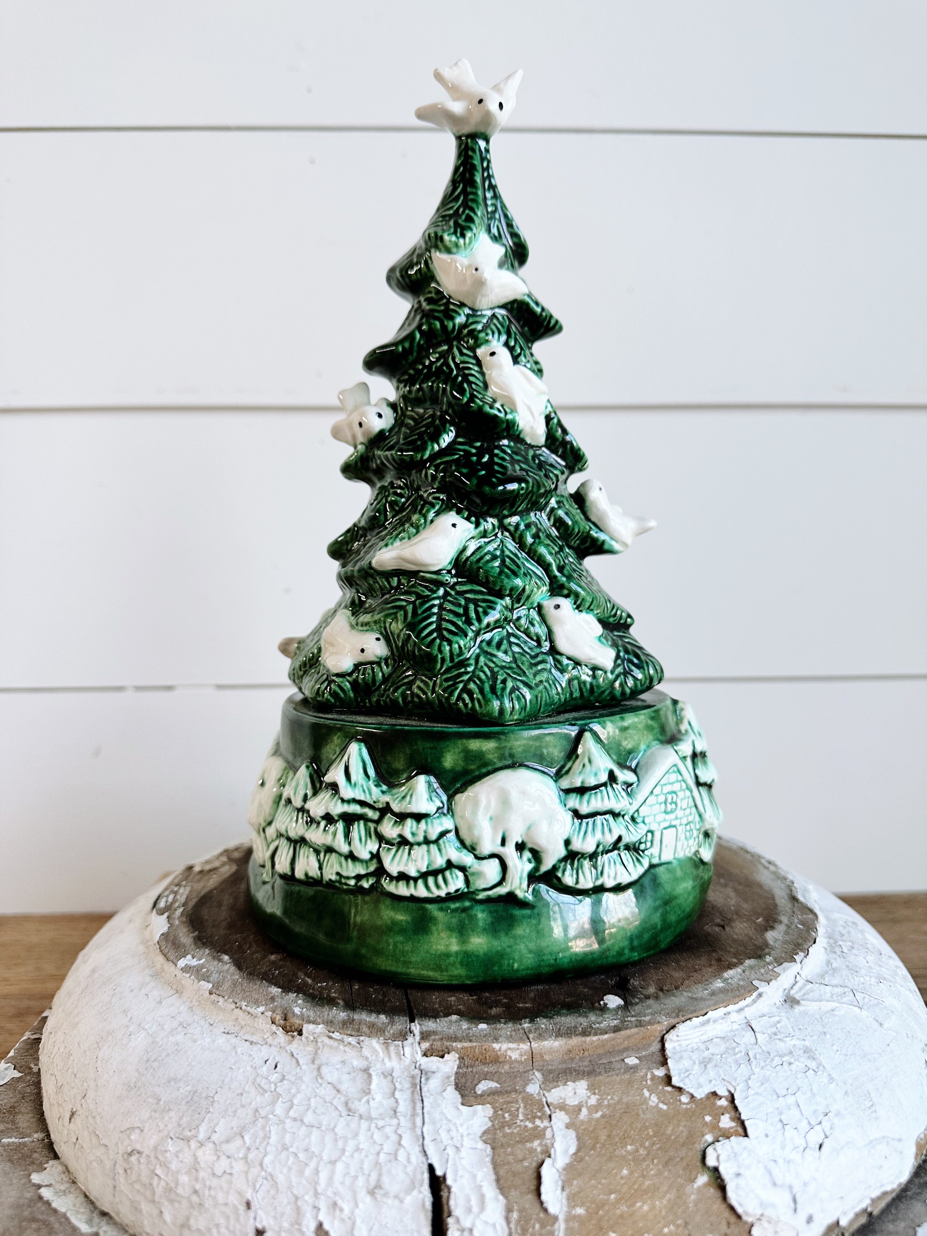 Adorable Hand Painted Ceramic Christmas Tree
