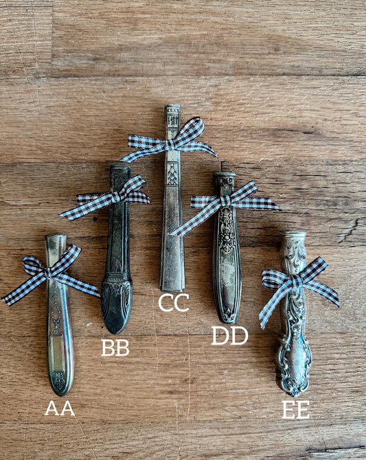 Salvage Silver Plate Bud Vase Magnets