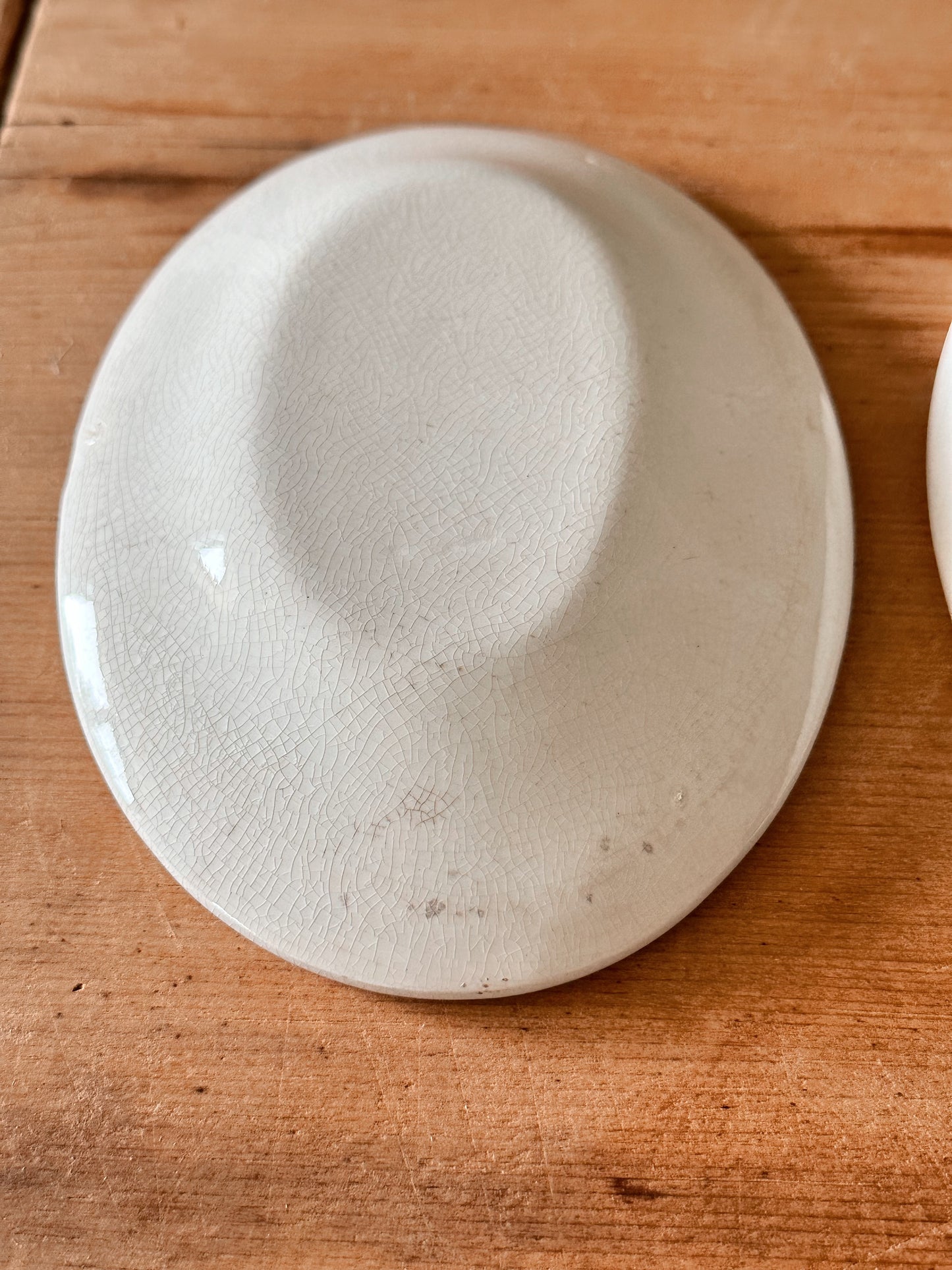 Stack of Four Chunky Ironstone Oval Plates