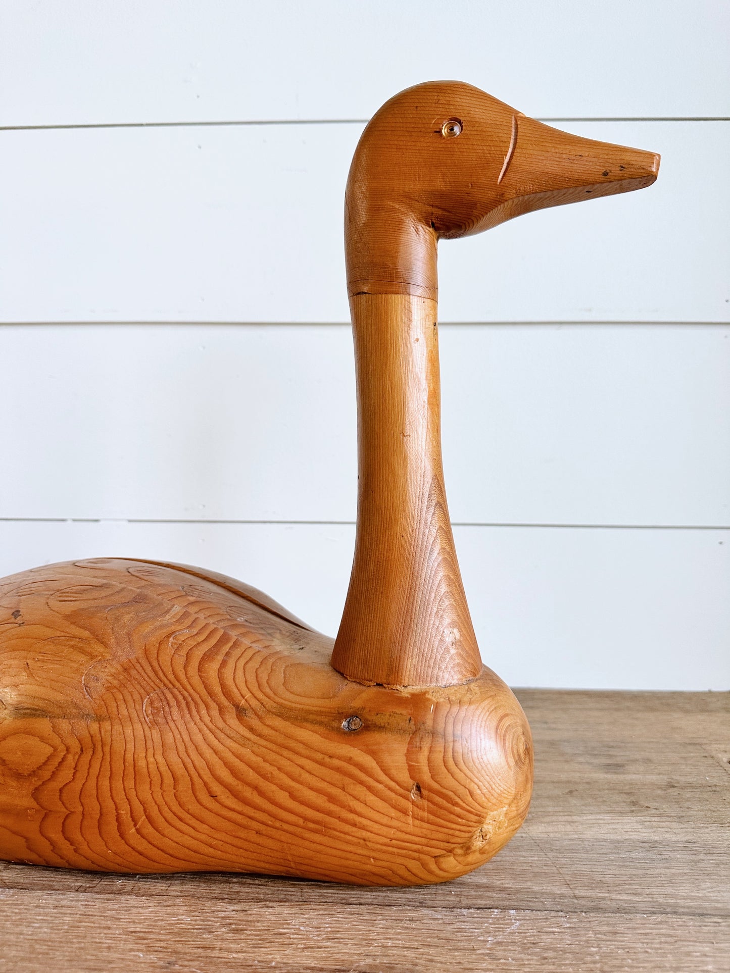 Vintage Carved Wood Goose