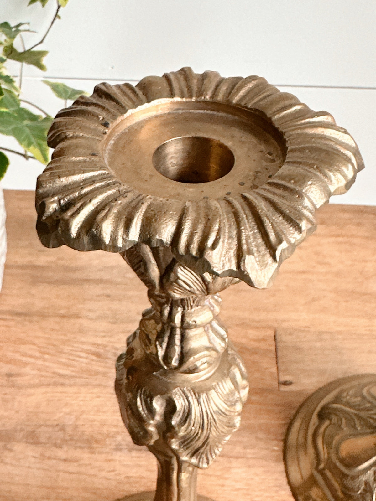 Pair of Large Vintage Brass Candlesticks