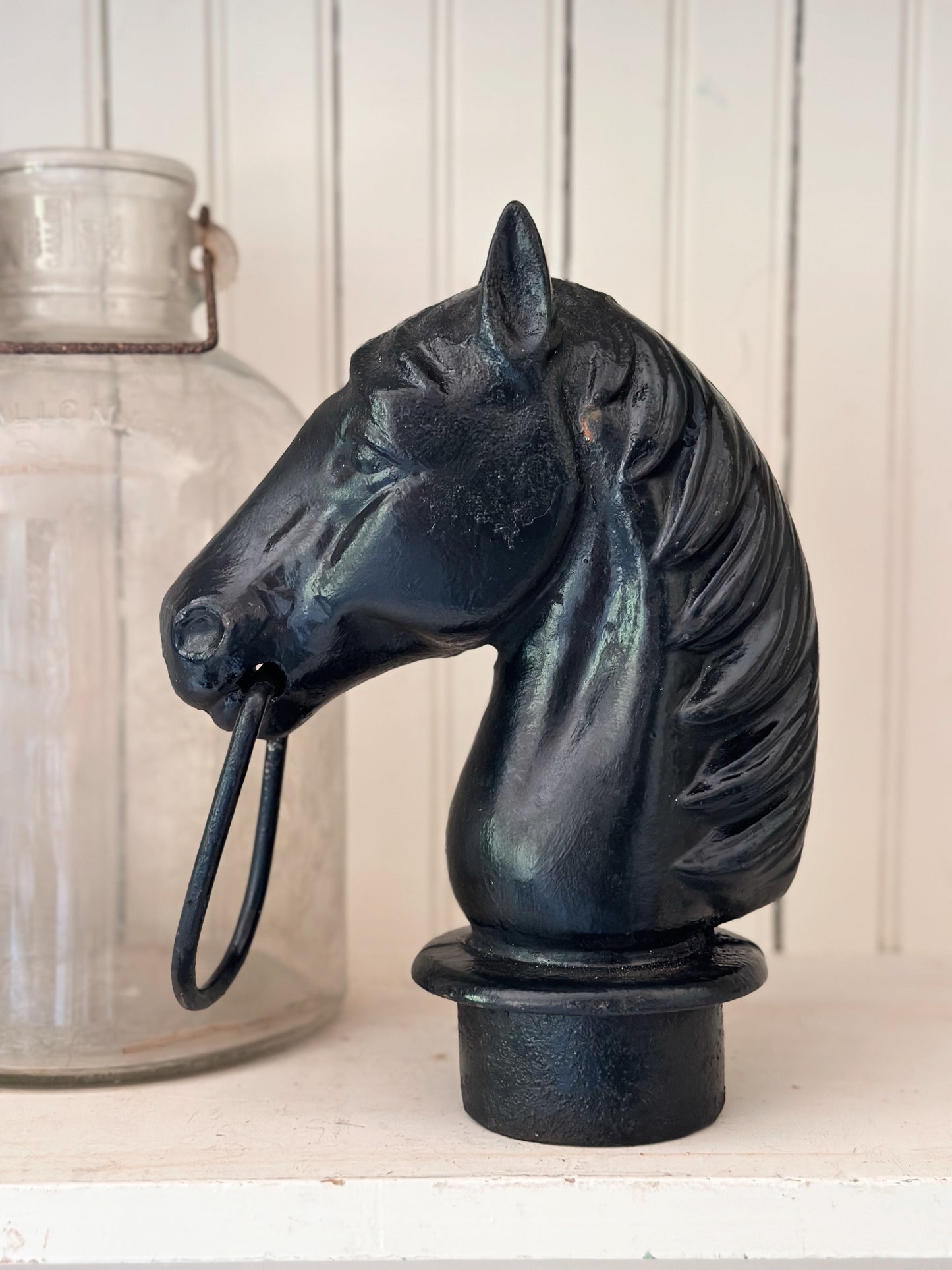 Antique Cast Iron Horse Head Hitching Post Top