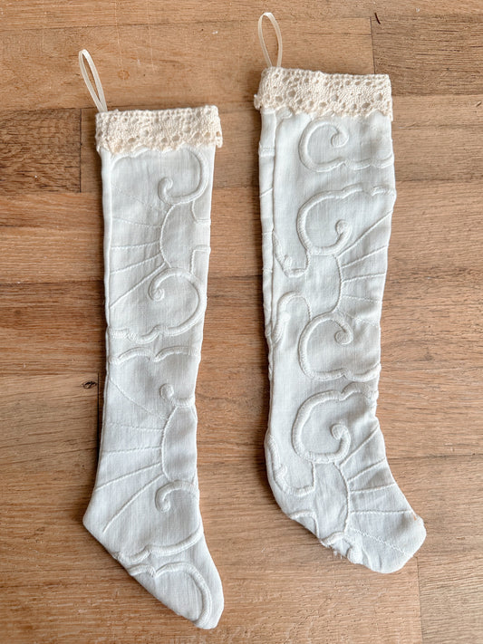 Pair of Petite Vintage Handmade Stockings