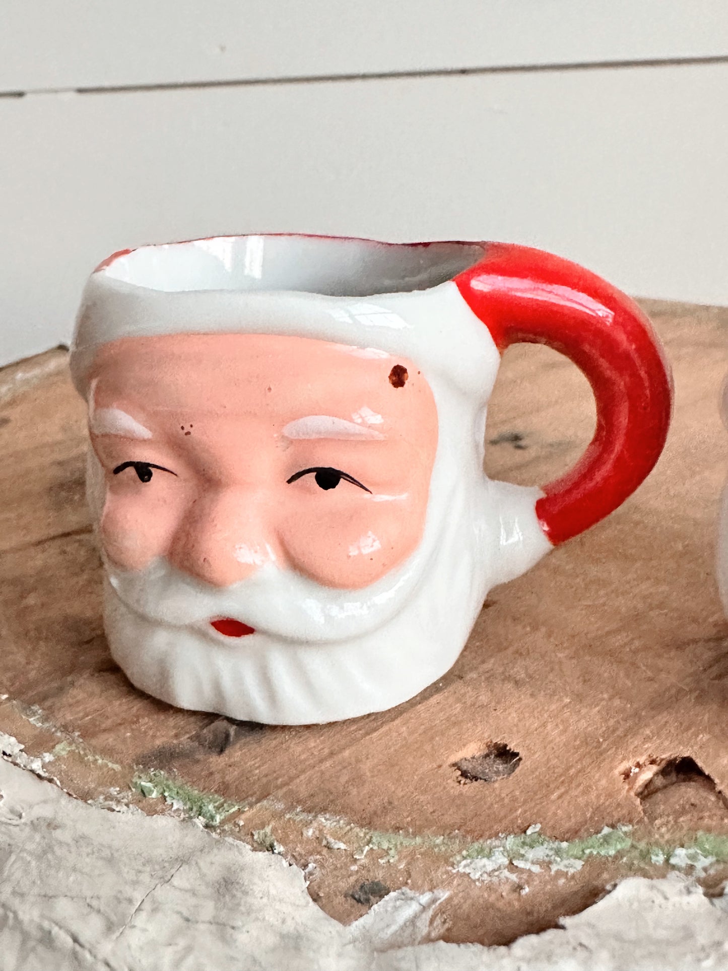 Pair of Vintage Mini Santa Mugs