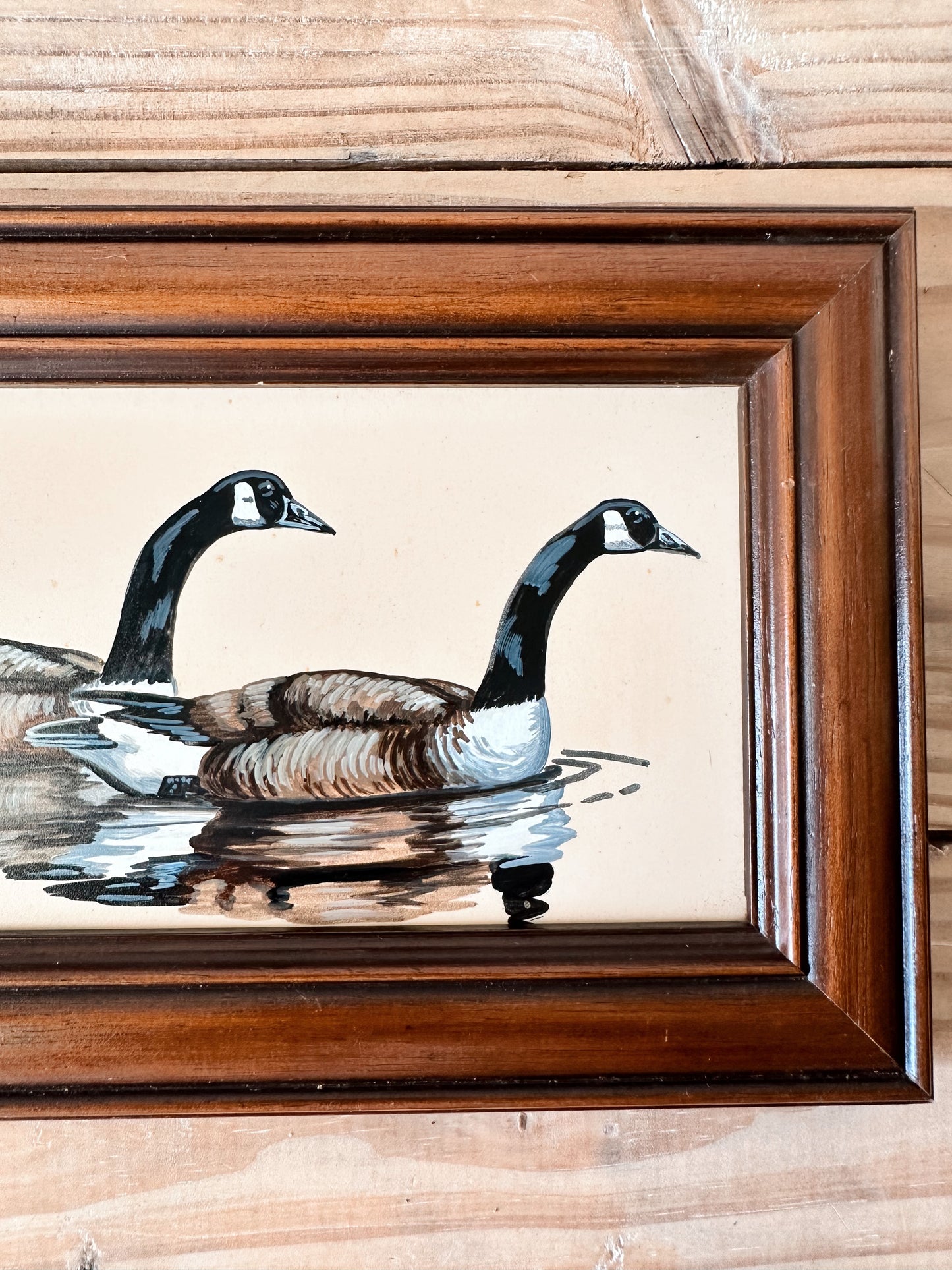 Vintage Hand Painted Canadian Geese Tile, H&R Johnson Tiles, England